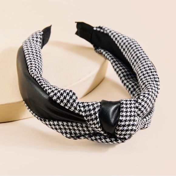 Avril Houndstooth Top Knot Headband - Picture 1 of 3